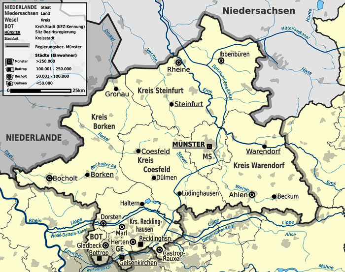 Welche Städte liegen im Münsterland?