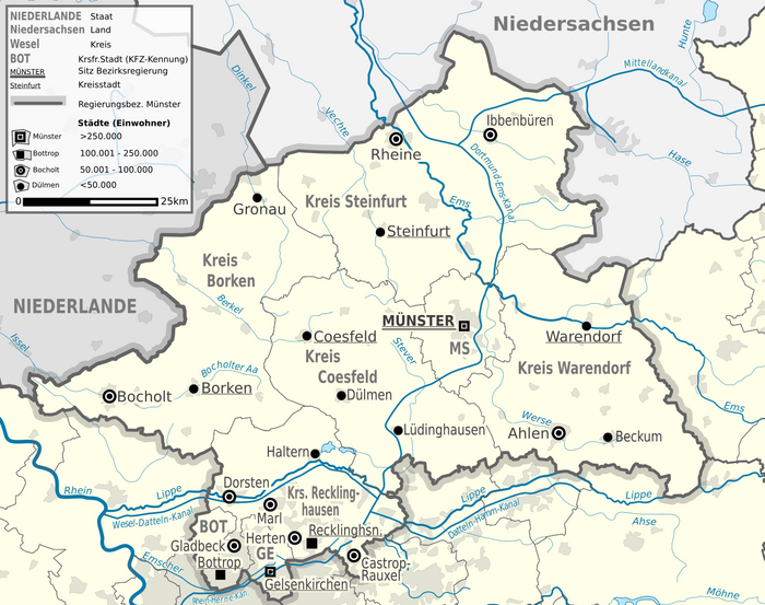 Welche Städte liegen im Münsterland?