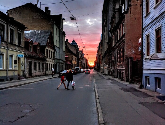 Sonnennuntergang in Riga