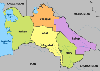 Politische Gliederung von Turkmenistan