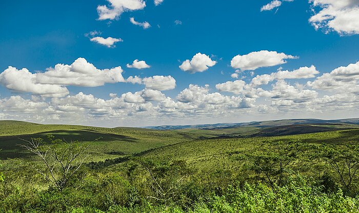 Hügelige Landschaft in der Republik Kongo