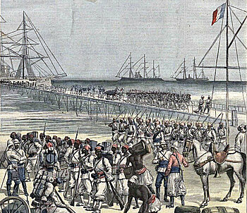 Landung französischer Truppen in Dahomey