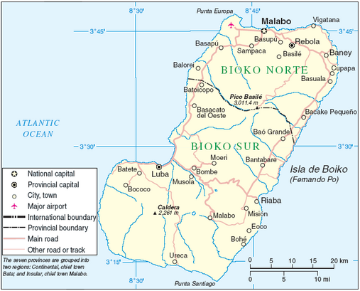 Karte von Bioko