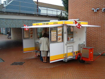Hot-Dog-Verkaufsstand in Dänemark