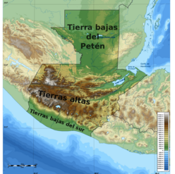 Karte der drei Großlandschaften in Guatemala