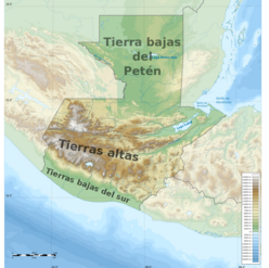 Karte der drei Großlandschaften in Guatemala