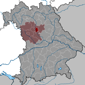Lage von Nürnberg in Bayern - Karte