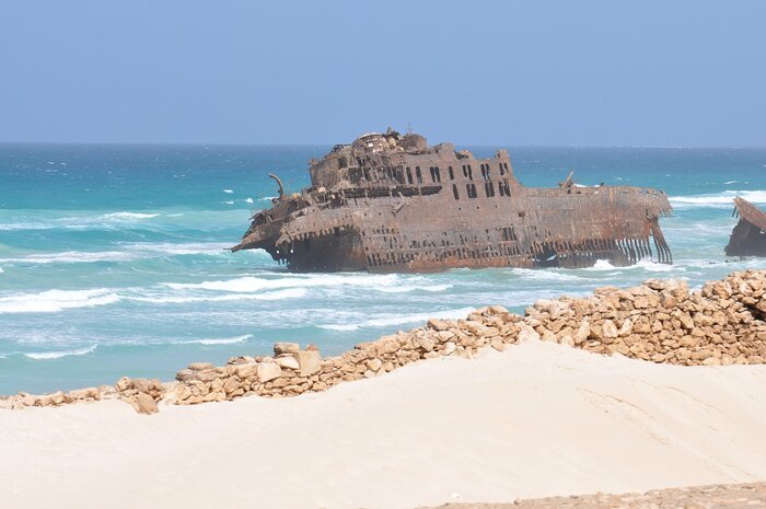Wrack vor der Küste von Kap Verde