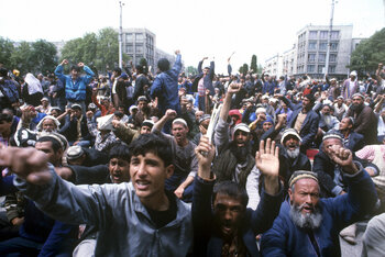 Demonstration in Duschanbe 1992