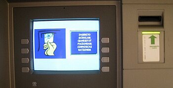 Geldautomat im Vatikan mit lateinischer Anleitung