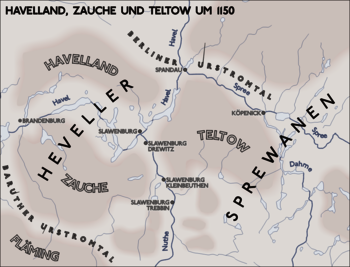 Siedlungsgebiete der Heveller und Sprewanen