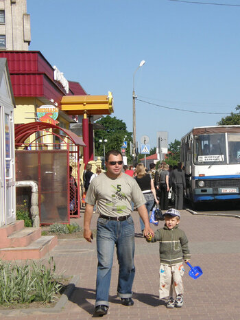 Vater und Sohn in Hlybokaje: Sprache in Belarus