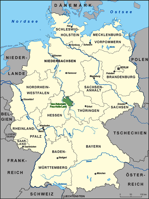 Karte des Geo Naturparks Frau-Holle-Land