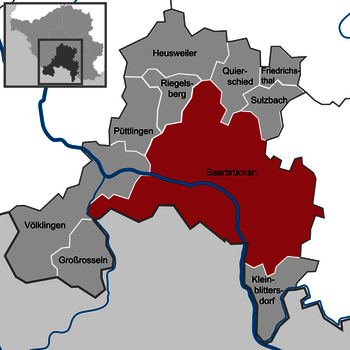 Karte, Lage Saarbrücken