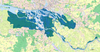 Karte der Überflutungen in Hamburg während der Sturmflut 1962