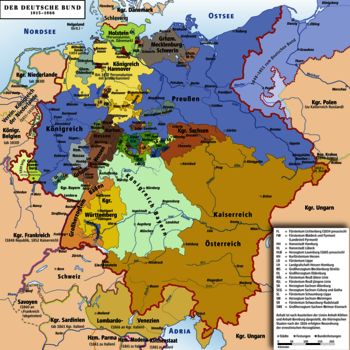 Karte des Deutschen Bundes 1815–1866