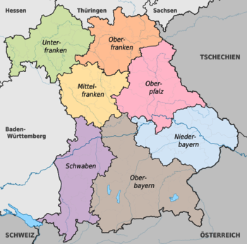 Karte Verwaltungsbezirke Bayern