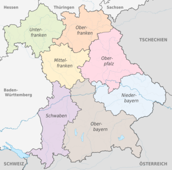 Karte Verwaltungsbezirke Bayern