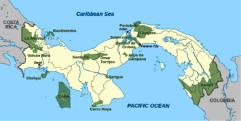 Karte der Nationalparks in Panama