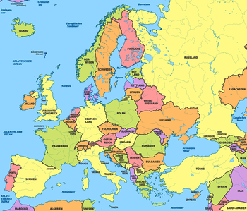 Europa Länder Karte