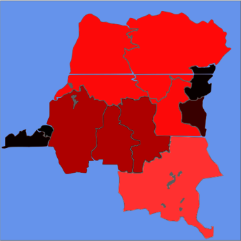 Bevölkerungsdichte der DR Kongo