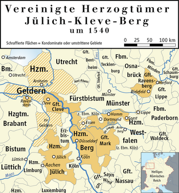 Karte Herzogtum Jülich-Kleve-Berg