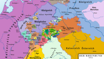 Rheinbund 1812 Ausschnitt Geschichte NRW Neuzeit