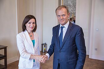 Donald Tusk mit Maia Sandu