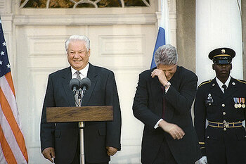 Boris Jelzin mit Bill Clinton