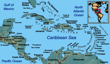 Lage von Grenada in der Karibik
