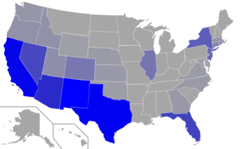 Karte Spanisch in den USA