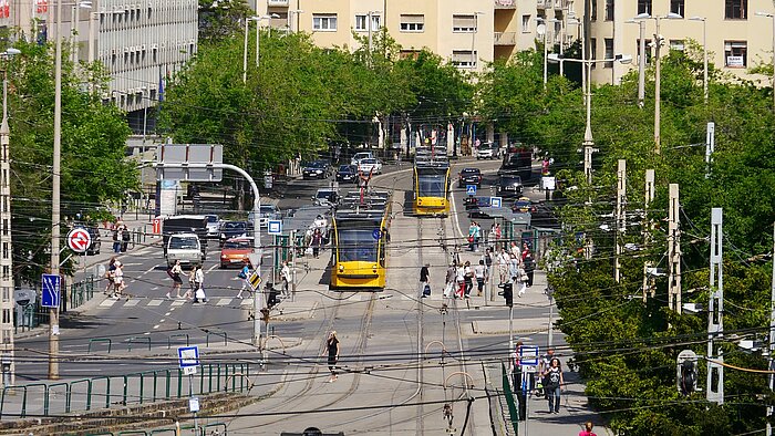 Verkehrsknotenpunkt in Budapest