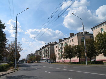 Alltag in Belarus: Straße in Babrusjk