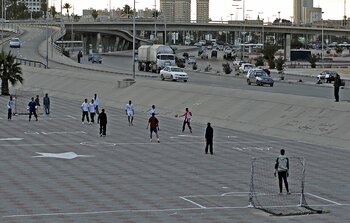 Fußballspiel in Tripolis
