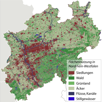 Karte Nordrhein-Westfalen Flächennutzung