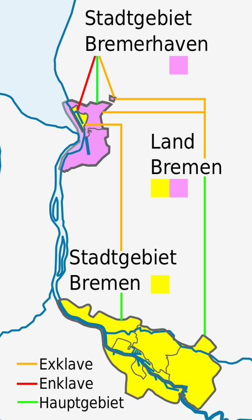 Bremen Exklaven und Enklaven