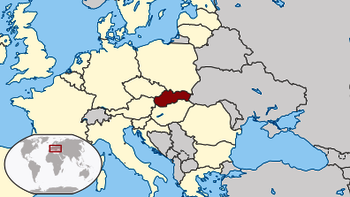 Lage der Slowakei in Europa