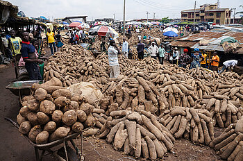 Yams-Verkauf in Lagos