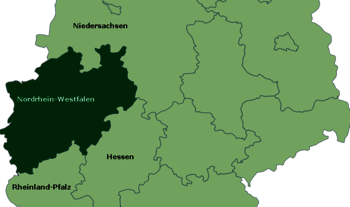 Wo liegt Nordrhein-Westfalen?