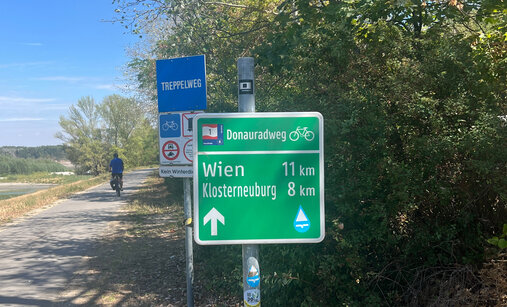 Treppelweg, Schild in Österrreich Schild Treppelweg