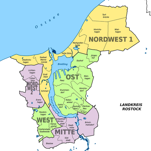 Rostock Stadtteile Karte