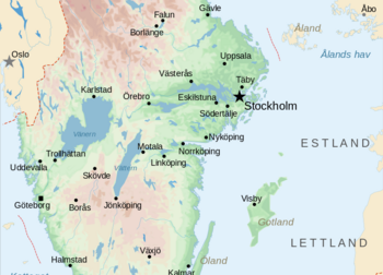 Lage von Stockholm in Schweden