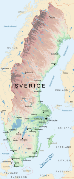 Topografische Kasrte von Schweden