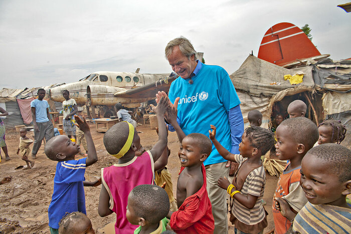 Kinder auf dem Flugplatz in Bangui