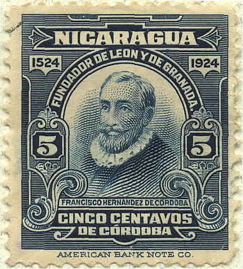 Francisco Hernández de Córdoba auf einer Briefmarke