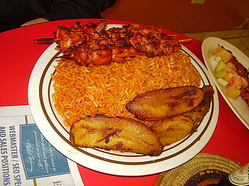 Suya mit Jollof-Reis