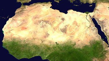 Satellitenaufnahme der Sahara