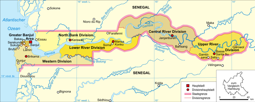 Politische Gliederung von Gambia