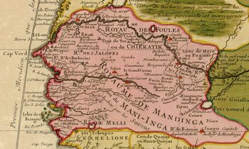 Historische Karte von Senegambia 1707