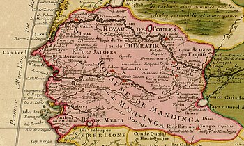 Historische Karte von Senegambia 1707